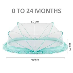 lifekrafts Safemyles Foldable Baby Mosquito Net, Bottomless Net for Baby, for Safe & Easy Use | Ensures Your Baby's Safe Sleep - (L-90 x W-50 x H-50 cm) - Ocean Green image 2