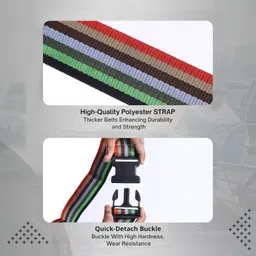 Robustt Luggage Belt Suitcase Strap - Pack of 2 | Heavy Duty Material | Adjustable Travel Belt for Suitcase | Fashionable Design | Protect Your Belongings image 4