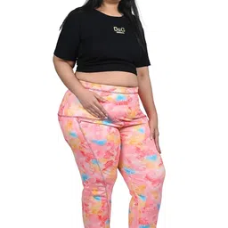 fly free Plus Size Tie Dye Track,Yoga,Gym Pants Stretchable high Waist HIPS for Women Best Buy (3XL to 10XL) image 4
