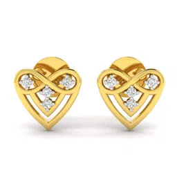 avsar 18k (750) Yellow Gold and Diamond Stud Earrings for Women image 1