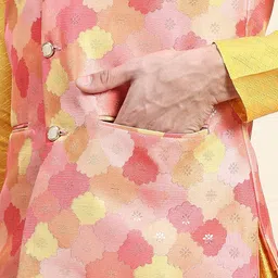 aany's culture Men's Ethnic Digital Floral Printed Nehru Jacket | Regular fit | Stylish Nehru Jacket | Premium Nehru Jacket For Men image 5