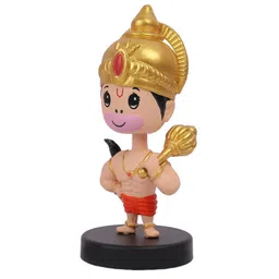 daiyamondo Illuminate Your Space with Divine Charm God Solar Bobble Head A Heavenly Addition to Your Car Dashboard, Office Table (Lord Hanuman Ji) image 4