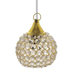 homesake Homesake® Crystal, Hanging Pendant Half Globe, Chandelier, Hanging Light, Hanging Lamp for Home Decoration, Hall Bedroom Living Room, Lamp Gold image 3
