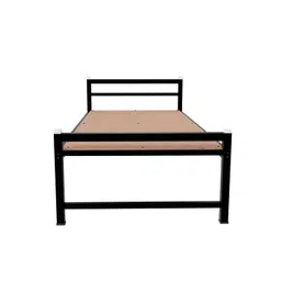ZIAULA Premium Bed Single Size 3x6 Feet Cot for Bedroom Heay Duty Strong Metal Cot Iron Semi Folding Bed Easy Portable Iron cot Single (Single, with Board), Painted, Black image 3
