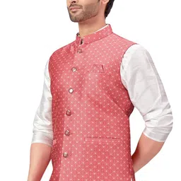 studio shringaar Polyester Men's Brocade Waist Length Nehru Jacket/Waist Coat (505) image 3