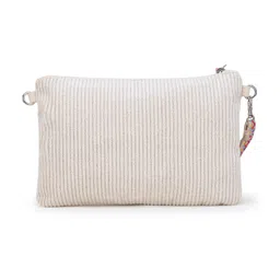 anekaant Glid Striped Sequined Cotton Handloom & Leatherette Sling Bag image 4