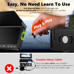 FishPRO Underwater Fishing Camera w/DVR Portable - 4.3'' (No Need Learn) Ice Fishing Camera Underwater 32GB SD Card, 3-Grade IR Lighting, 20X Zoom,1000TVL Ice Fishing Fish Finder for Kayak Ice Fishing image 2