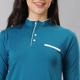 ausk Womens T-Shirt with Henley Neck Full Sleeves image 3