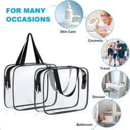 QXORE Pvc Clear Toiletry Bags, Large Storage Makeup Bags Waterproof Transparent Cosmetic Gags for Travel (4PACK) image 5