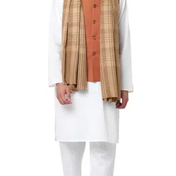 weavers villa Men's Woven Checks Design Pure Wool Lohi/Woollen Shawl [50" X 100"] image 2