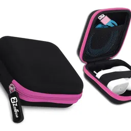ZedGear Earphone Headphone Case Pouch Multi Purpose Storage Case for Earphones Headset Charging Cable Pen Drives SD Cards Memory Card Data Cord and Other Mobile Accessories - Pink image 1