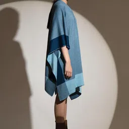 khaleej Women Blue Topaz Patterned Cape image 3
