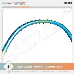 Apacs Z Power 900 RP+ Super Lite (Unstrung, 75g Super Lightweight) Made in Vietnam | Head Heavy | Extra Slim Shaft | Japanese High Modulus Graphite Badminton Racket with Free Full Cover (Yellow Blue) image 5