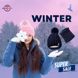 tomorrow fashion Tomorrow Women's Winter Woolen Beanie Cap and Neck Scarf Warmer Set Snow Proof, Inside Fur, Warm Woolen Cap for Women, Girl's (Free Size) image 3