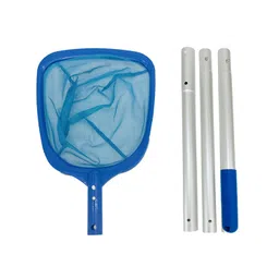 MERISHOPP™ Pool Skimmer Net Remove Debris with Pole Pond Swimming Pool Cleaning Netting with 3 Poles 105Cm image 1