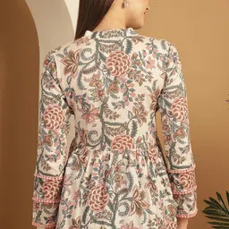 rajnandini Women's Pure Cotton Floral Printed Short Top (JOPLJPR763-XS_White_P) image 2