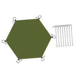 CALANDIS™ Hexagonal Tent Footprint Camping Tarp for Camping Gear Fishing Survival Gear with 6 Tent Stakes | Tent Canopy | Tents Canopies | Camping Hiking | Outdoor Sports image 4