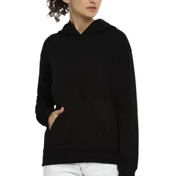 alan jones clothing Women's Cotton Blend Hooded Neck Hoodies image 1