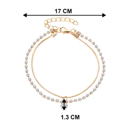 peora Cubic Zirconia Studded Anklet Stylish Payal Fashion Jewellery Gift for Girls & Women image 4