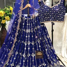 iyalafab Women's Georgette Semi Stitched Lehenga Choli In Multicolour Colour LEHENGACHOLIFORWEDDINGSF218ver-17 image 4