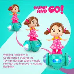 iChoice™ Musical Dancing Doll for Girls with 360 Degree Rotating, Dancing Girl Toy with Lights and Music, Bump and Go Doll Toy for Kids Multicolor (Dancing Doll) image 4
