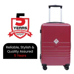 swiss military Arctic Elite Spinner Suitcase, Lightweight 68L Medium Trolley Bag with Premium Zipper, 360° Dual Wheels, Durable Polycarbonate Luggage for Travel, Spacious Suitcase (Wine) image 3