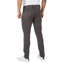spykar Slim Fit Mid Rise Grey Trousers for Men image 3