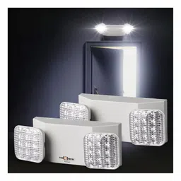 Pick Ur Needs LED Emergency Exit Light Fixture Adjustable 2400mAH Wall-Mounted Lamp for Residential Commercial Garage and Basement Use Pack of 2 (White Pack of 2) image 1