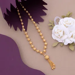 ramdev art fashion jewellery Latest 22K Gold Plated golden Beads Mangal Sutra Tali/Tanmaniya/Nallapusalu/Mangalsutra for Women image 5