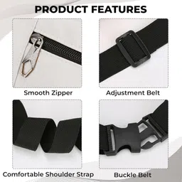 kraptick Waist Bag | Fanny Pack & Crossbody Bag for Travel, Running, Hiking & Gym | Waterproof & Lightweight Belt Bag | Adjustable Money Belt & Waist Pouch for Men & Women |(White) image 4