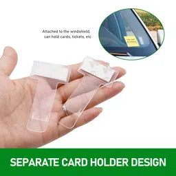 jokormo 2 PCS Car Windshield Parking Tickets Clips, 2.91In x 1.57In Waterproof Anti-Slip Vehicle Parking Tag Holder, Universal Durable Automotive Invoice Ticket Clip for Truck SUV Car (Transparent) image 4