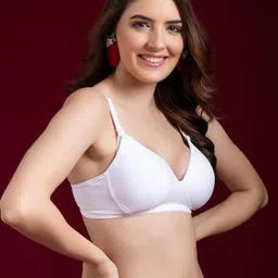 clovia Women's Cotton Padded Non-Wired Demi Cup Feeding Maternity Bra image 3