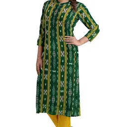 bthikiri Odisha Sambalpuri Handloom Women's Ikat Cotton Ethnic Dress Material Set Unstitched salwar suit for Women's image 4