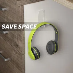 parikshit sublimation with device of ps Parikshit Sublimation Headphone stand Hanger Headphone Hook Headset Holders Headphone Wall Mount with Adhesive Tape Headset Acrylic Holder Mount for Purpose Game Headphones Set of 4 Pcs image 3