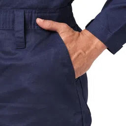 FRENCH TERRAIN® MEN'S COTTON INDUSTRIAL BOILER SUIT (COVERALLS) WITH REFLECTIVE TAPE, SIZE 42 -XL, NAVY BLUE. image 4