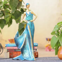 generic Anticia Handicrafts White Box Polyresin Beautiful Lady Wine Bottle Holder Modern Wine Organizer Storage Rack Stand (6 X 5 X 14 inch) image 3