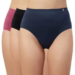 c9 airwear High Rise Solid Pack of 3 Seamless Hipster Underwear Combo for Women (XXL, Multicolor) image 1