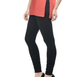 frenchtrendz Women's Cotton Spandex Stretchable Mid Rise Slim Fit Churidar Leggings Pull On image 2