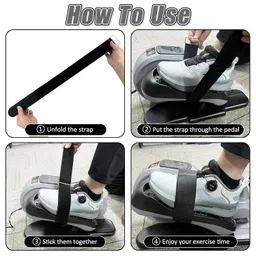 ARefugen 5Pcs Ellipse Leg Exerciser Machine Accessory - Gray Non-Slip Mat and Pedal Straps Suitable for Under Desk Elliptical Peddler Foot Pedal Exerciser for Seniors Fitness Home Sports Accessories image 4