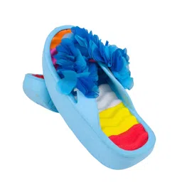 premsons Women's Floral Wedge Heel Slippers | Casual Platform Beach Sandals - Blue | Size 36 image 4