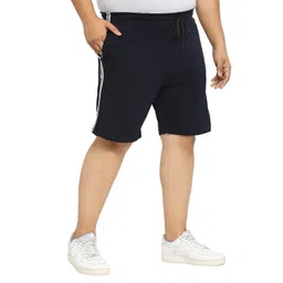 vaishvik Mens Plus Size Shorts with Zip Pockets - Navy Blue image 2
