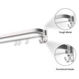 gloxy enterprise 24 Inch Wall Mounted Stainless Steel Bathroom Towel Hanger - Space-Saving - Durable Bathroom Accessories and Fittings - Easy Installation- (24 Inch, Chrome, Foldable) image 4