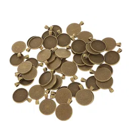 myaddiction 50 pcs Blank Round Bezel Tray Base 25mm Cabochon Necklace Pendants Bronze image 4