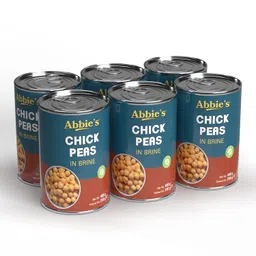 Abbie's Chick Peas 2400 g (400 g X 6 units) | Precooked Chickpeas Best For Indian Curry, Salad, Boiled | Ready To Eat & Ready To Cook Chickpeas (Set of 6) image 1
