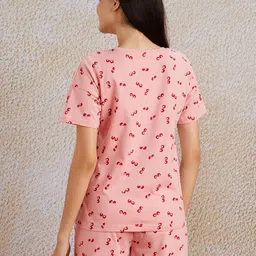amazon brand - symbol Women's Cotton T-Shirt and Shorts Night Suit | Two Piece image 2