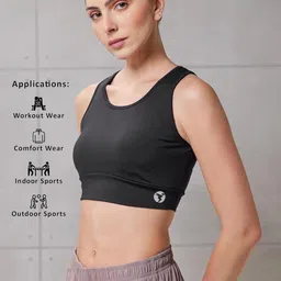 technosport Women's Solid Antimicrobial Sports Bra - (WBW130_Parnt) Pack of 1 image 5