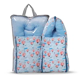 Baybee 3 in 1Velvet Cotton Baby Bed Cum Carry Bed, Printed Baby Sleeping Bag-Baby Bed-Infant Portable Bassinet-Nest for Co-Sleeping Baby Bedding for New Born 0-6 Months Boys Girls (Blue) image 1