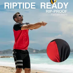 kanu surf Men's Contrast Rashguard UPF 50+ Swim Shirt image 4