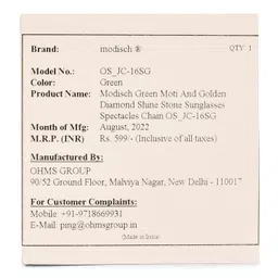 modisch handmade glasses chain, Spectacle Cord with 100 cm Length Sunglass Strap,green moti and golden diamond shine stone sunglasses spectacles chain [JC-16SG] image 5