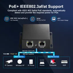 MokerLink 3 Ports Gigabit PoE Passthrough Switch, IEEE 802.3af/at PoE Repeater, 100/1000Mbps, 1 PoE in 2 PoE Out, Wall Mount, PoE Extender/Injector/Network Extender Three in one image 4